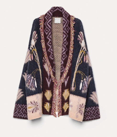 Baby Alpaca "Sogni" Jacquard Long - Notte